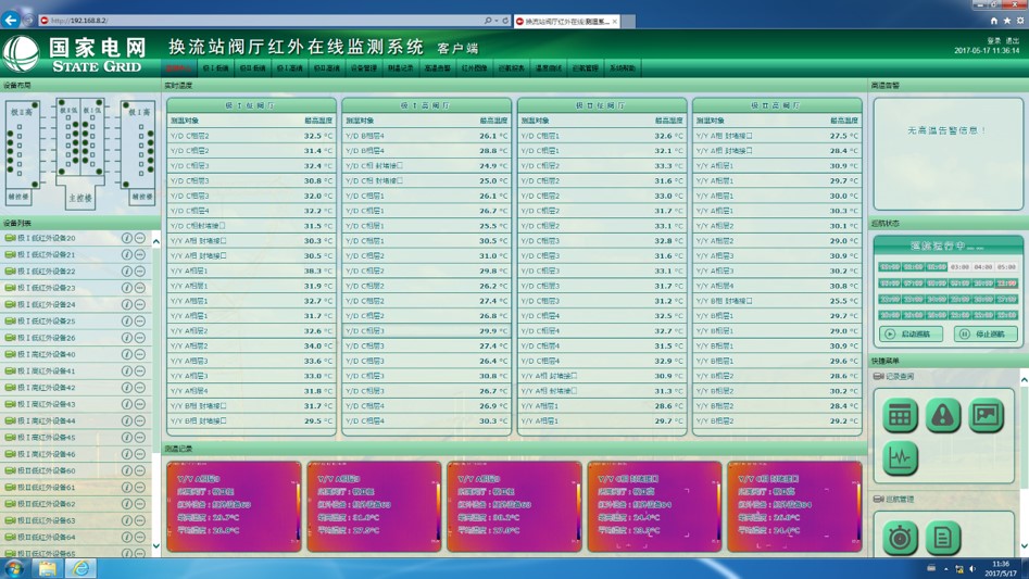 红外在线监测系统,电力阀厅客户端